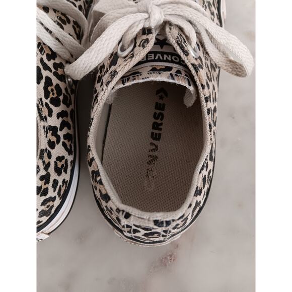 Converse All Star Low OX Youth Size 2 Sneaker Cheetah Print 366297F - Picture 12 of 13